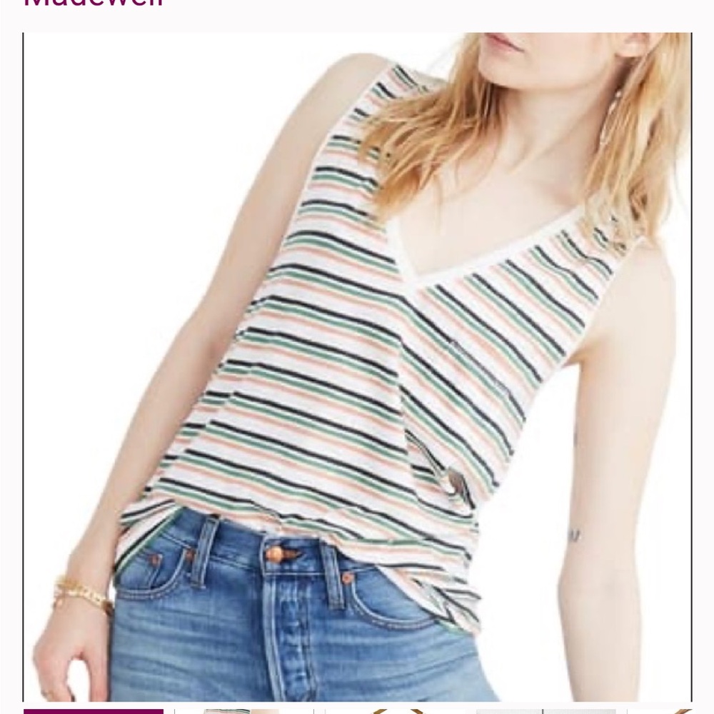 Madewell Women's Striped Tank Top - Multicolor
